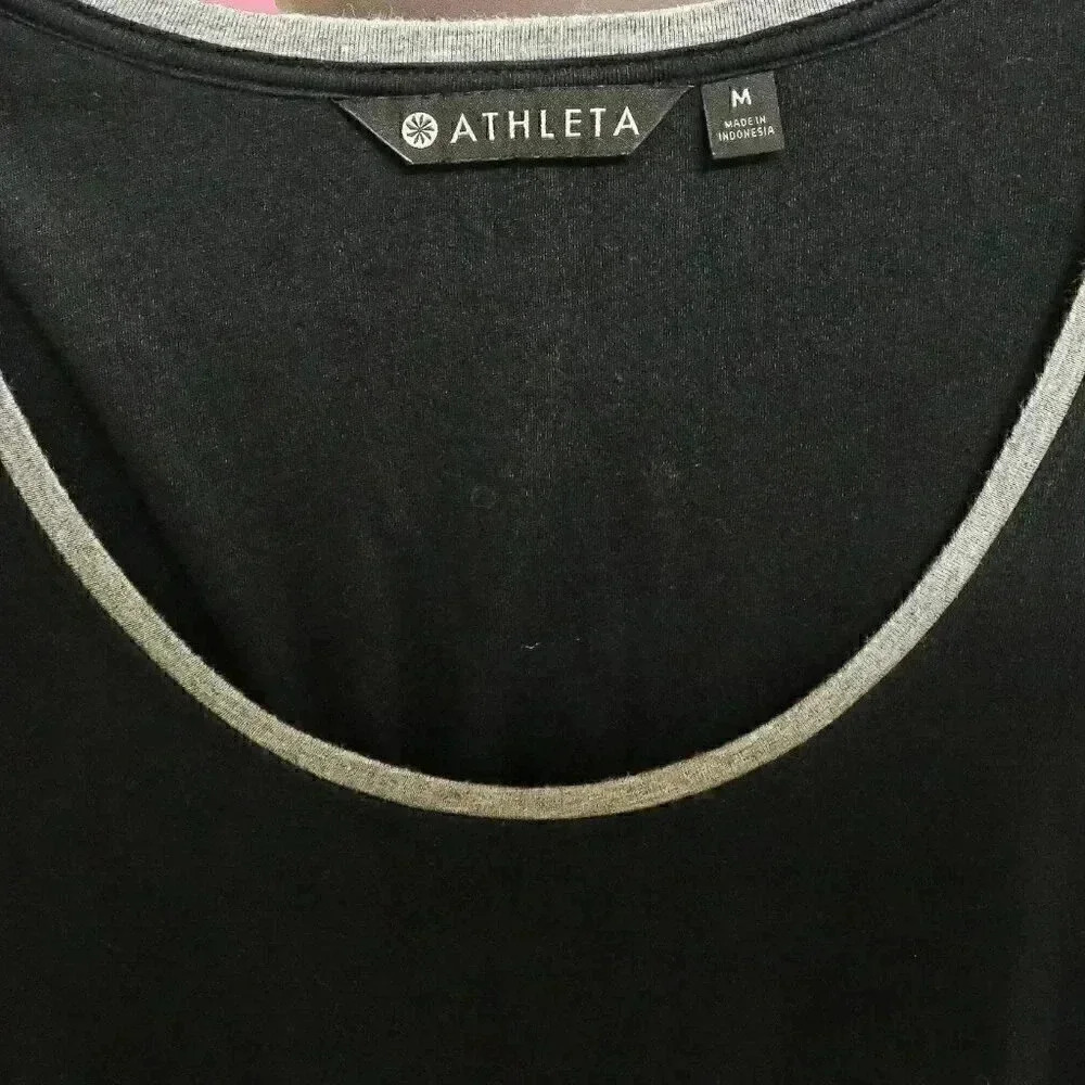 Athleta Athleisure Long Sleeve Bodycon‎ Midi Dress Size Medium Casual Scoop Neck - Picture 3 of 6